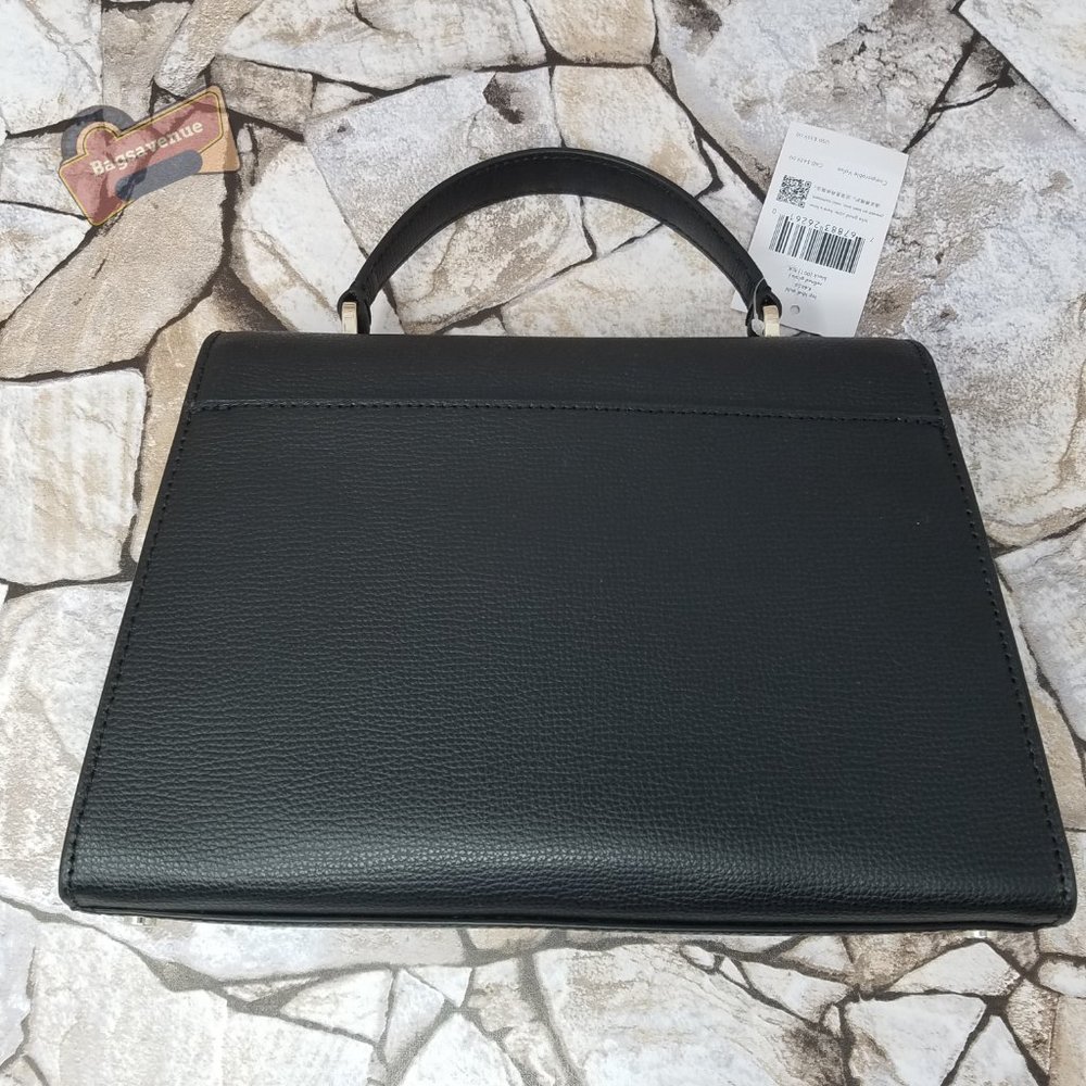 #bagsavenue Kate Spade Darcy Leather Top Handle Satchel Crossbody Black Leather - Picture 7 of 9